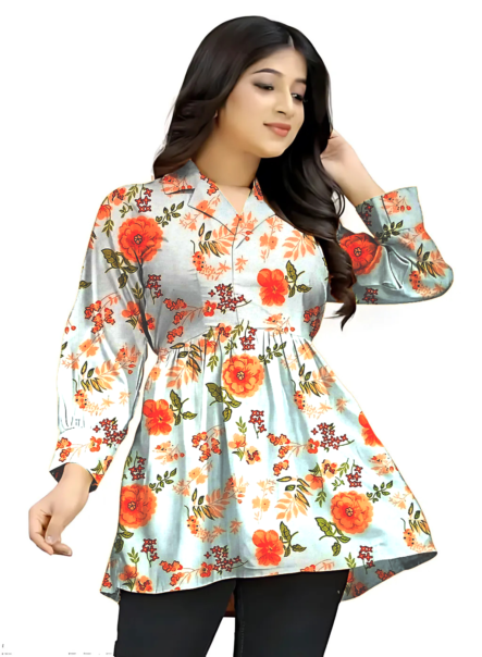 Divine Printed Crepe Top