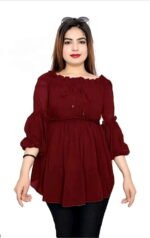 Ananya-Fashionable-Women-Tops-maroon-front