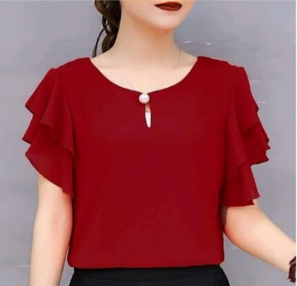 Stylish-and-Latest-Womens-T-shirt-dark-red